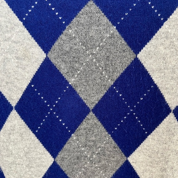 Banana Republic Cashmere Argyle Sweater — Blue/Gray — Women’s M - Picture 6 of 8